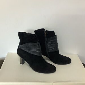 Thierry Rabotin Black suede Ankle Booties, EUROPE size 39 1/2